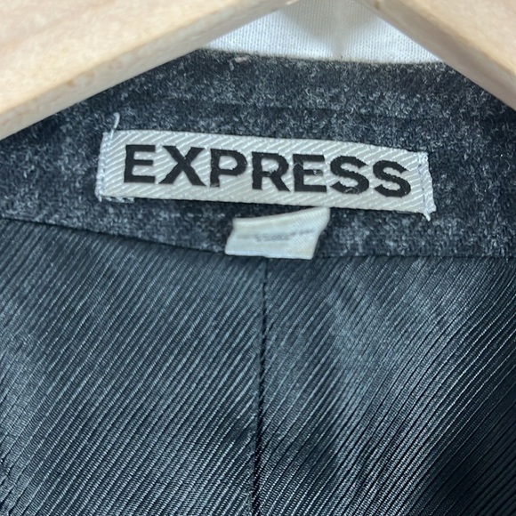 Express Photographer Fitted Wool Blend Mixed Pattern Gray Blazer Mens Size 38R - Picture 4 of 15